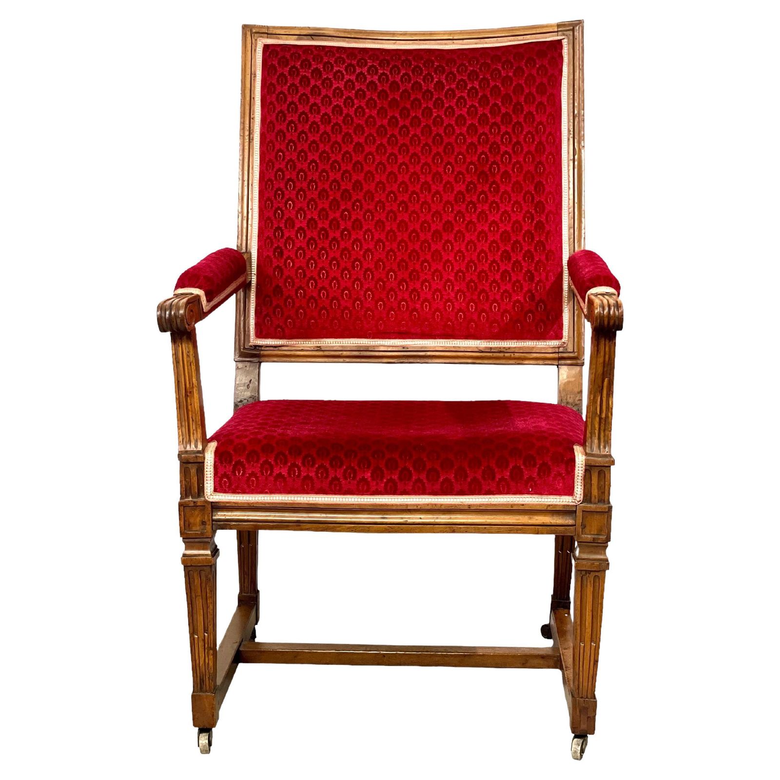18th Century Louis XVI Walnut Armchair Attributed To Jean Nicolas Blanchard