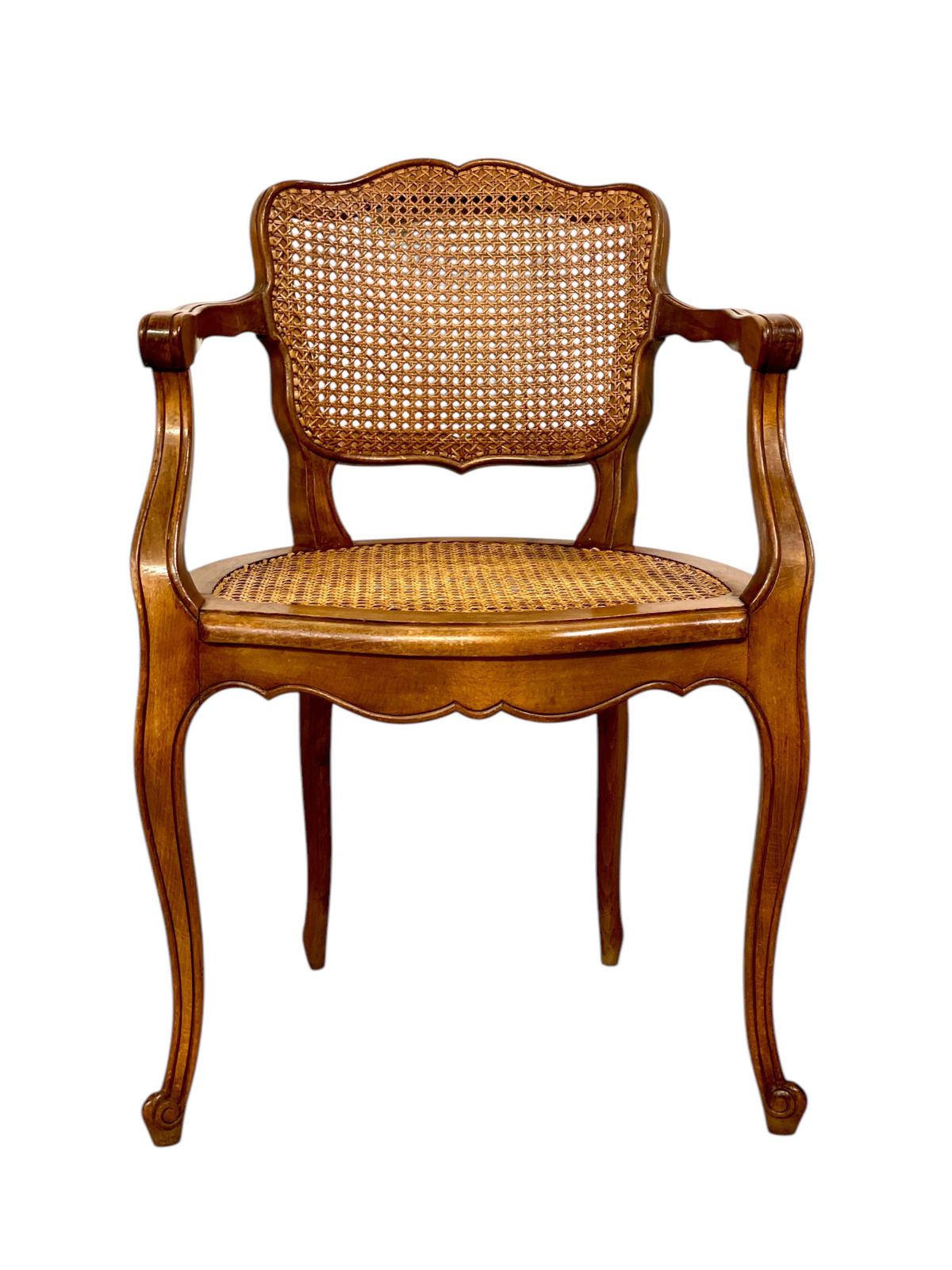 Early 20th Century Pair Of Louis XV Style Caned Fauteuils photo vinterior