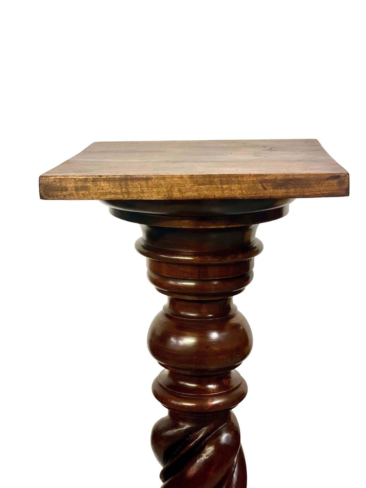 19th Century Turned Wooden Pedestal Column photo vinterior