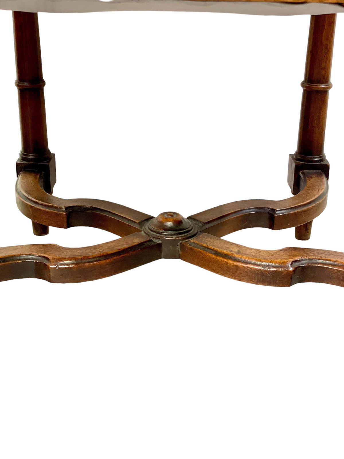 Furniture Set Of Five Upholstered Louis XIII Style Dining Chairs, 19th Century photo