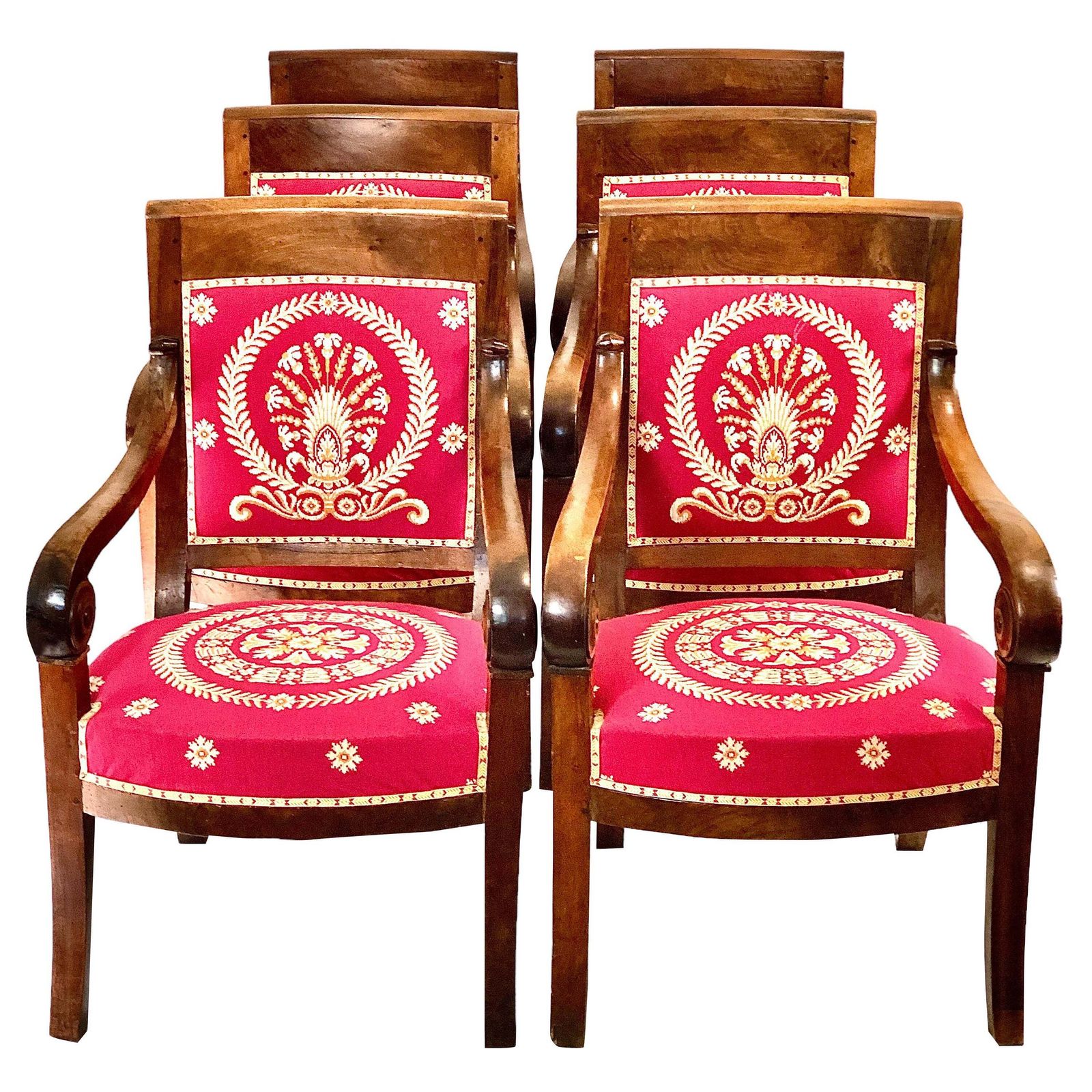 19th Century Suite Of 6 French Antique Dining Chairs