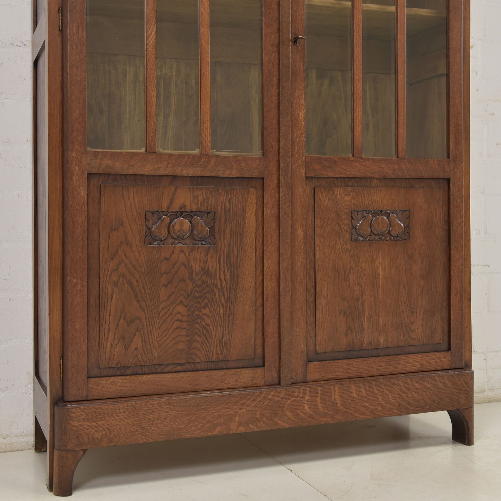 photo for sale Antique! Bookcase Restored Art Nouveau / Art Deco Oak Display Cabinet