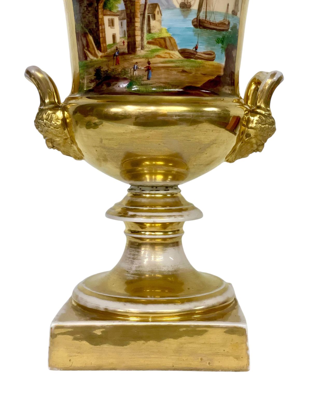 Large Gilt Porcelaine De Paris Medici Vase photo for sale