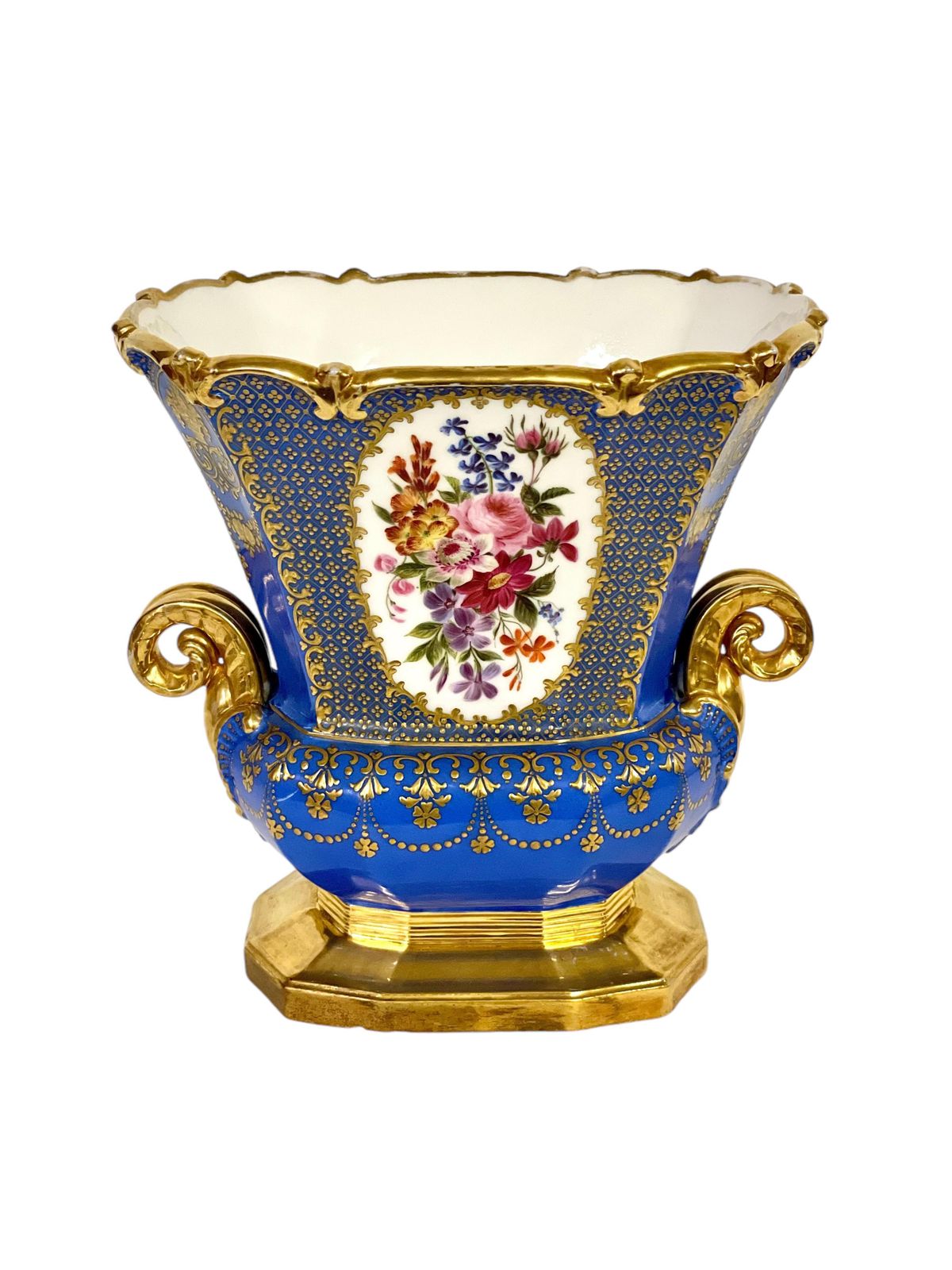 19th Century Large Opulent Cobalt Blue Porcelaine De Paris Vase photo furniture