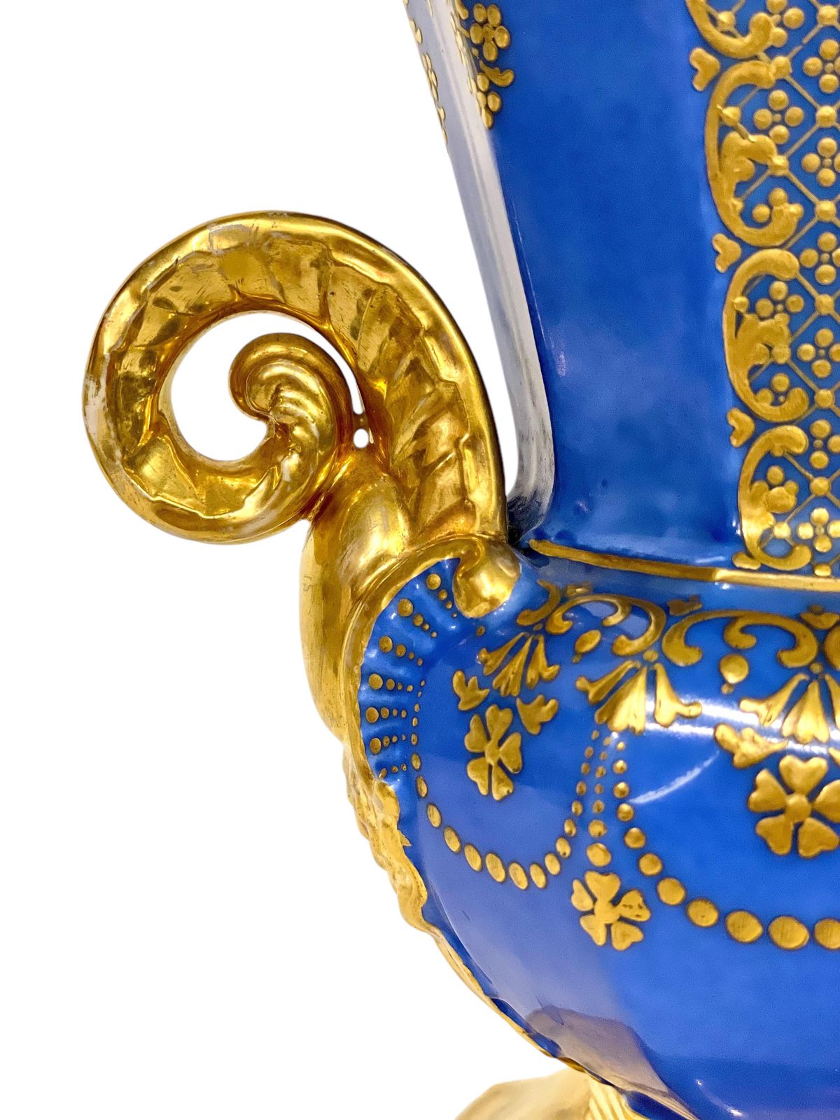 19th Century Large Opulent Cobalt Blue Porcelaine De Paris Vase photo 1113.0