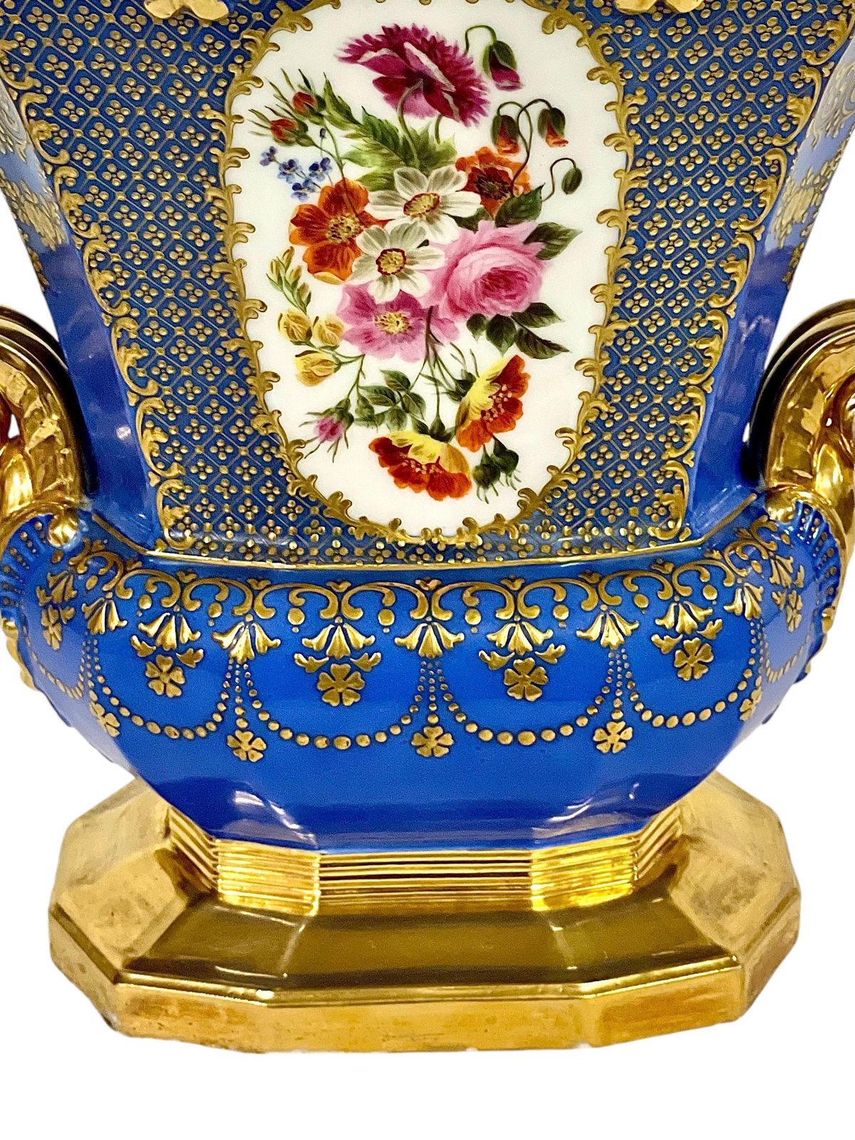 photo for sale 19th Century Large Opulent Cobalt Blue Porcelaine De Paris Vase