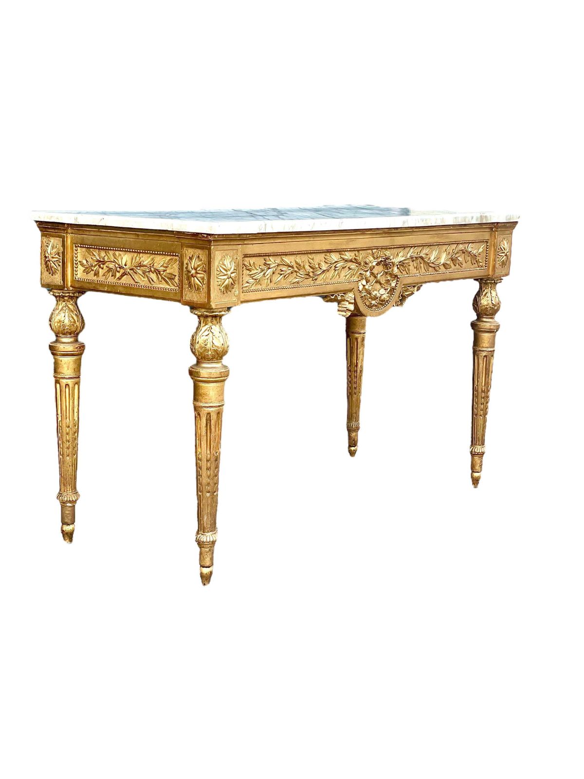 18th Century Opulent And Large Louis XVI Period Giltwood Console Table photo furniture