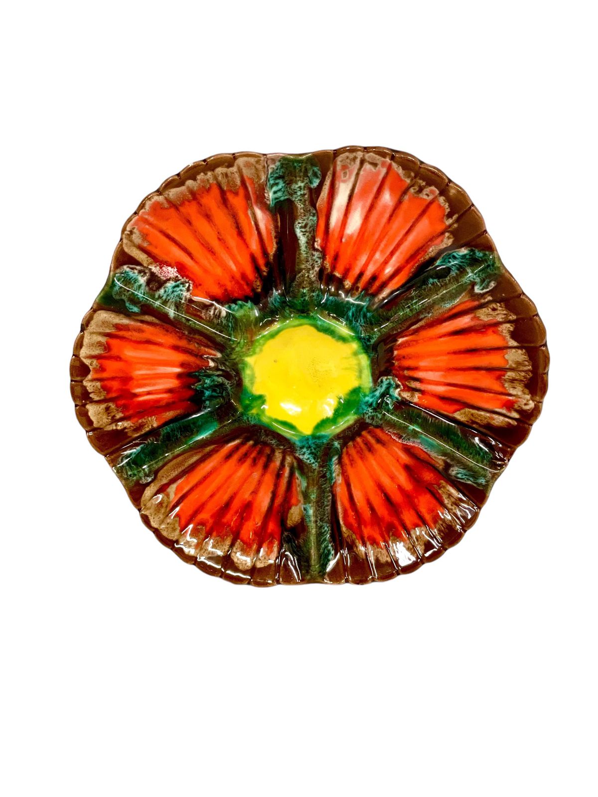 19th Century Set Of Eight Majolica Oyster Plates And Serving Platter photo 1933.0