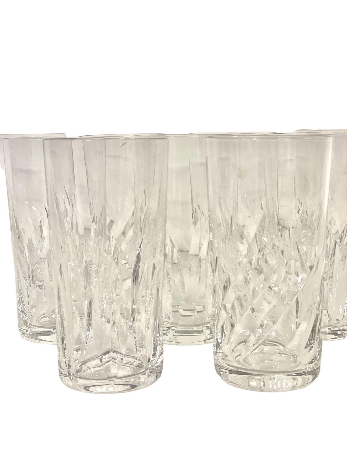 photo furniture Set Of Nine Mismatched Saint Louis Crystal Highball Glasses