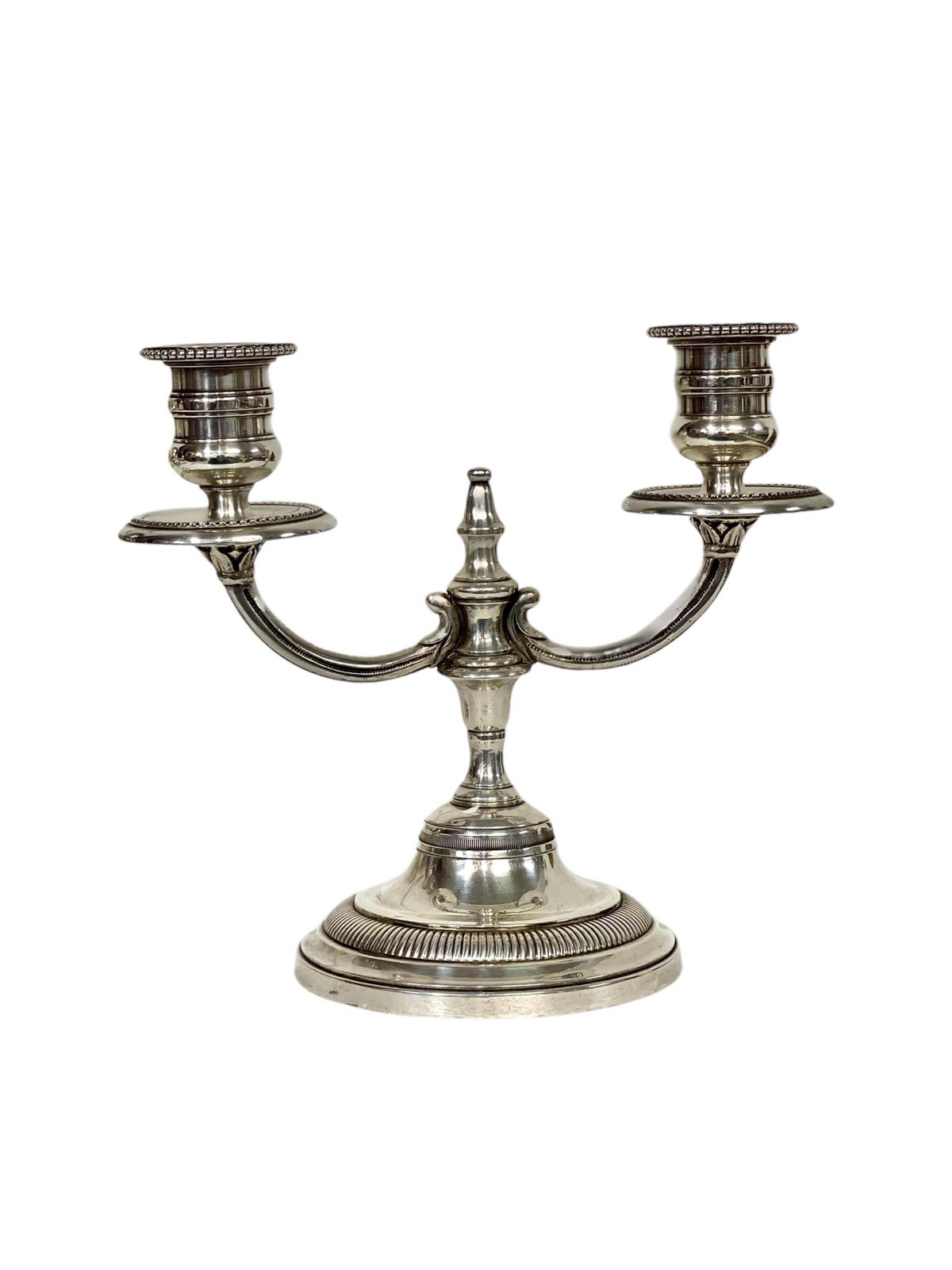 Pair Of 19th Century Petite Silver Plated Bronze Candelabras photo 680.0