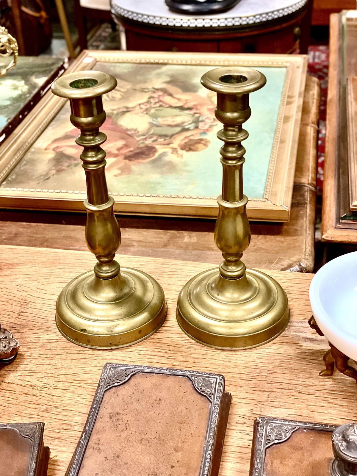19th Century Pair Of French Bronze Candlestick Holders photo buy