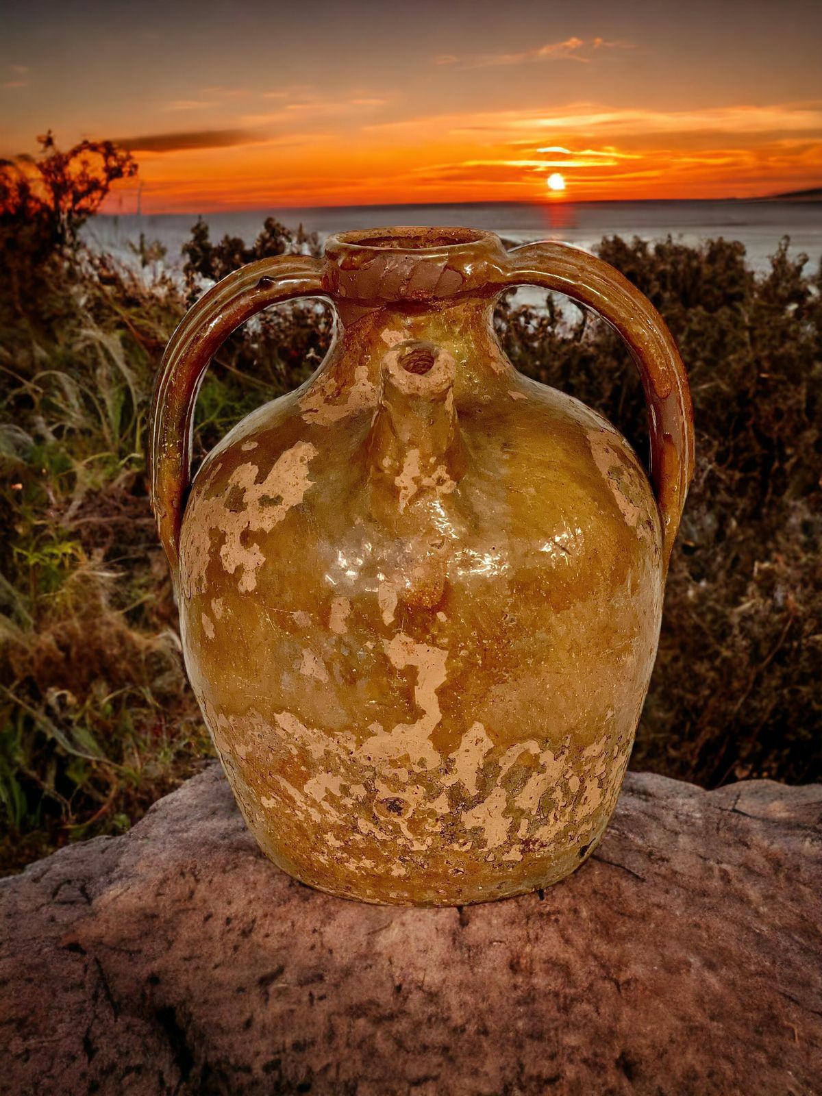 19th Century Olive Oil Jar From Provence photo vintage