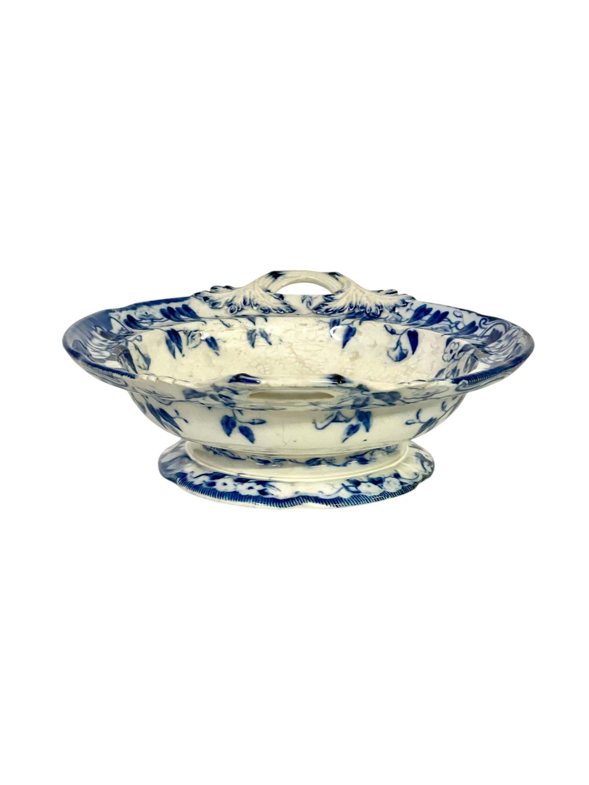 Pair Of 19th Century Ironstone White And Blue Compotiers By Creil Et Montereau photo 1129.0