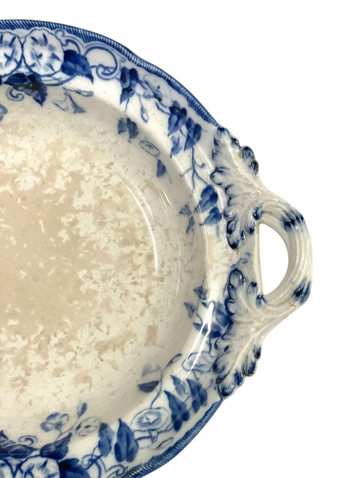 1129.0 Pair Of 19th Century Ironstone White And Blue Compotiers By Creil Et Montereau photo