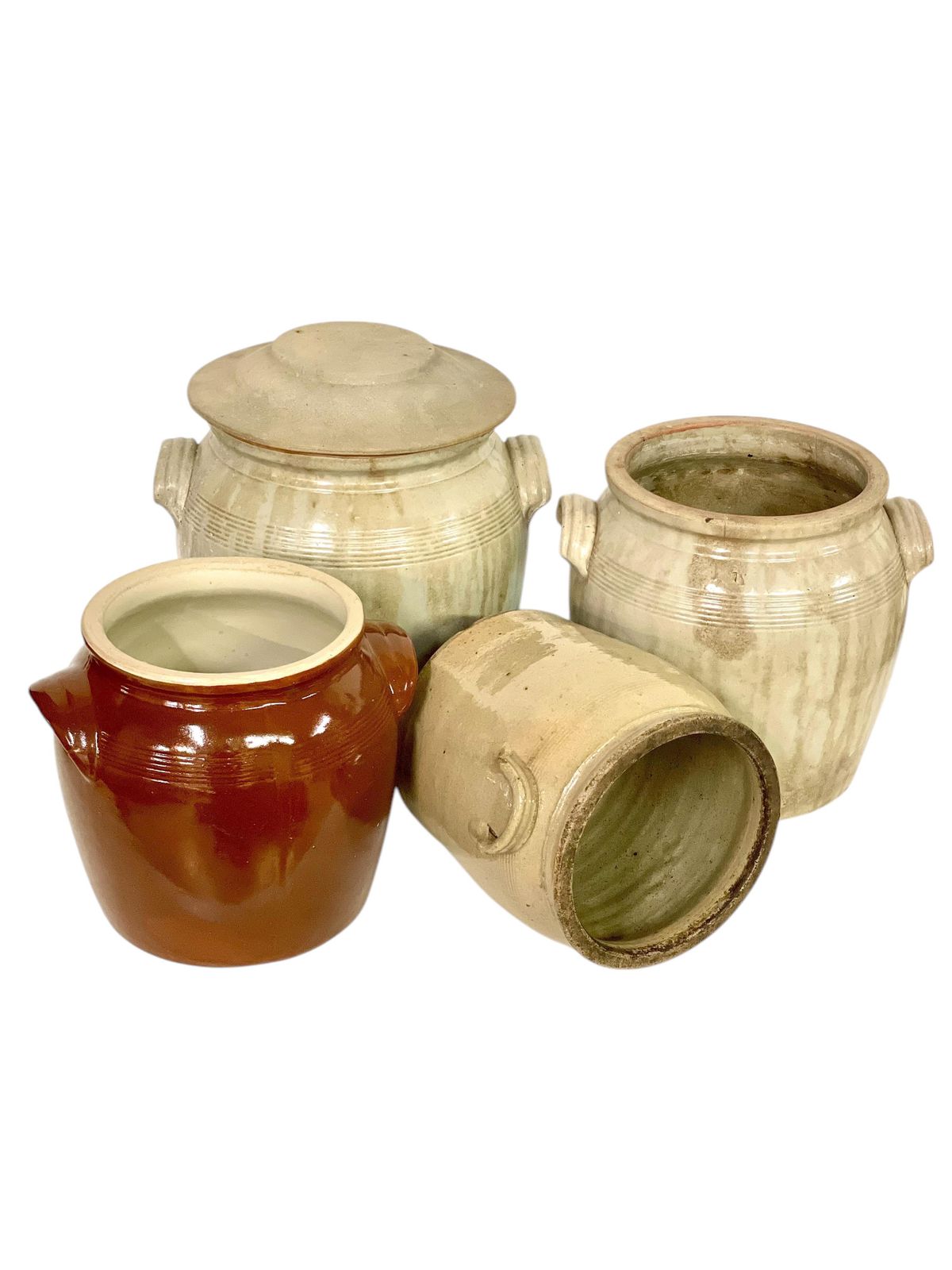 19th Century Set Of Four Glazed Terracotta Confit Pots photo furniture
