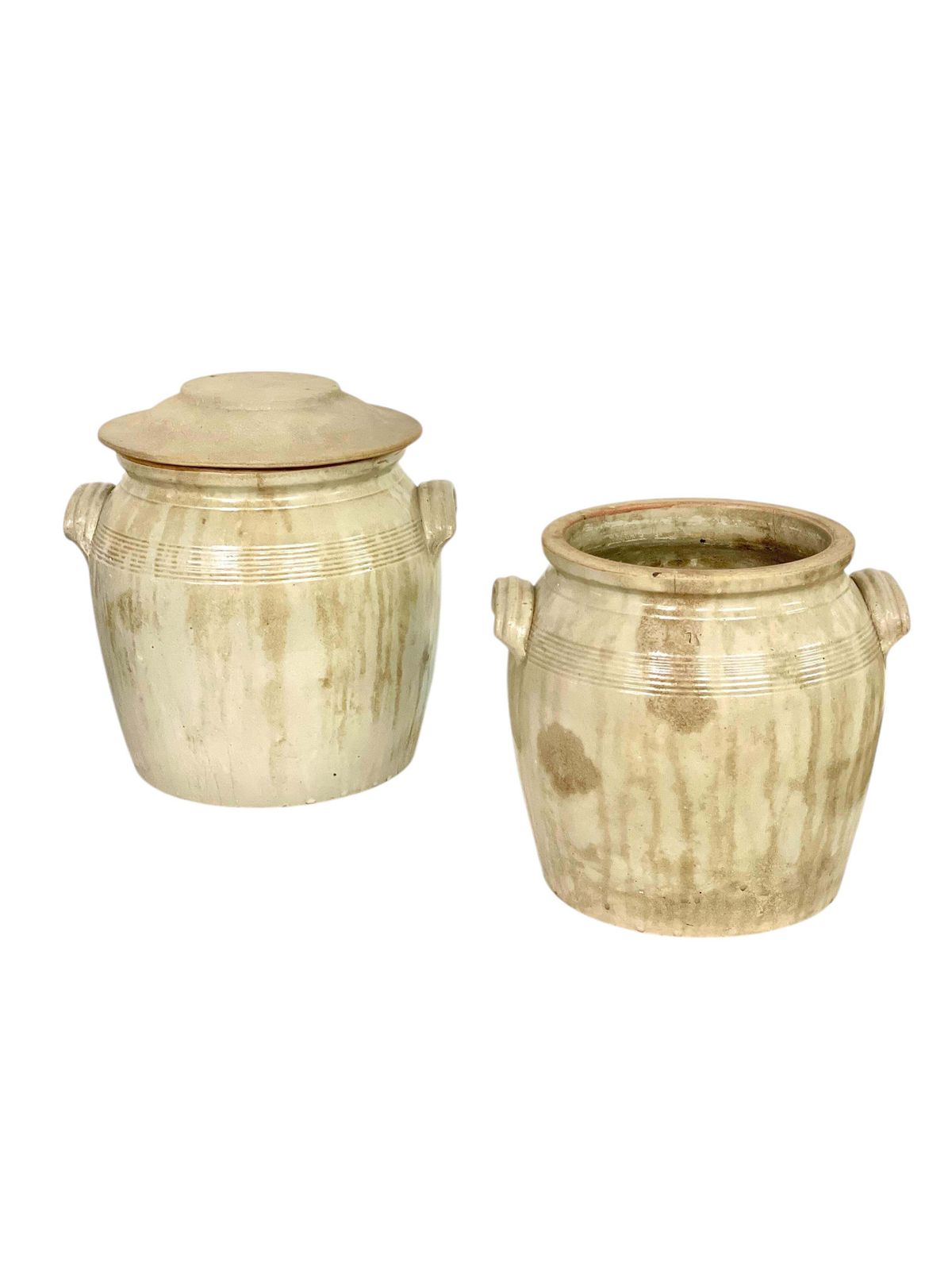 19th Century Set Of Four Glazed Terracotta Confit Pots photo for sale
