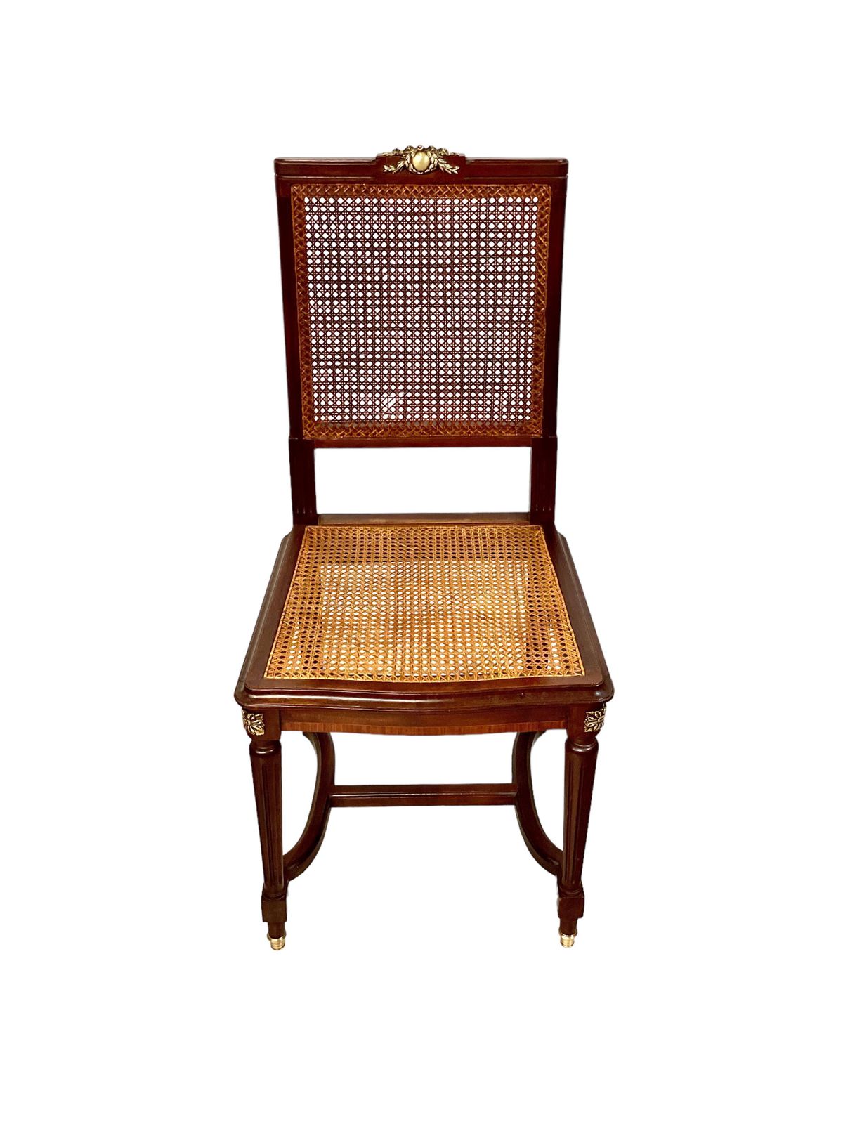 19th Century Pair Of Louis XVI Style French Caned Side Chairs photo vinterior