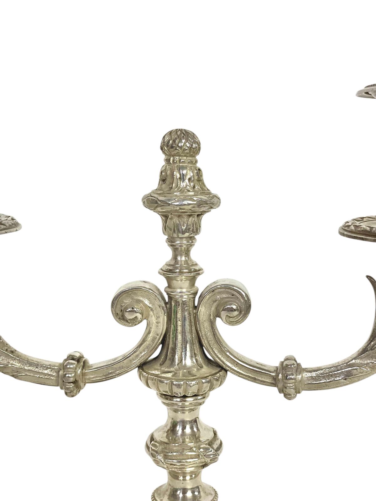 19th Century Pair Of Neoclassical Silver Plated Candelabra photo vintage