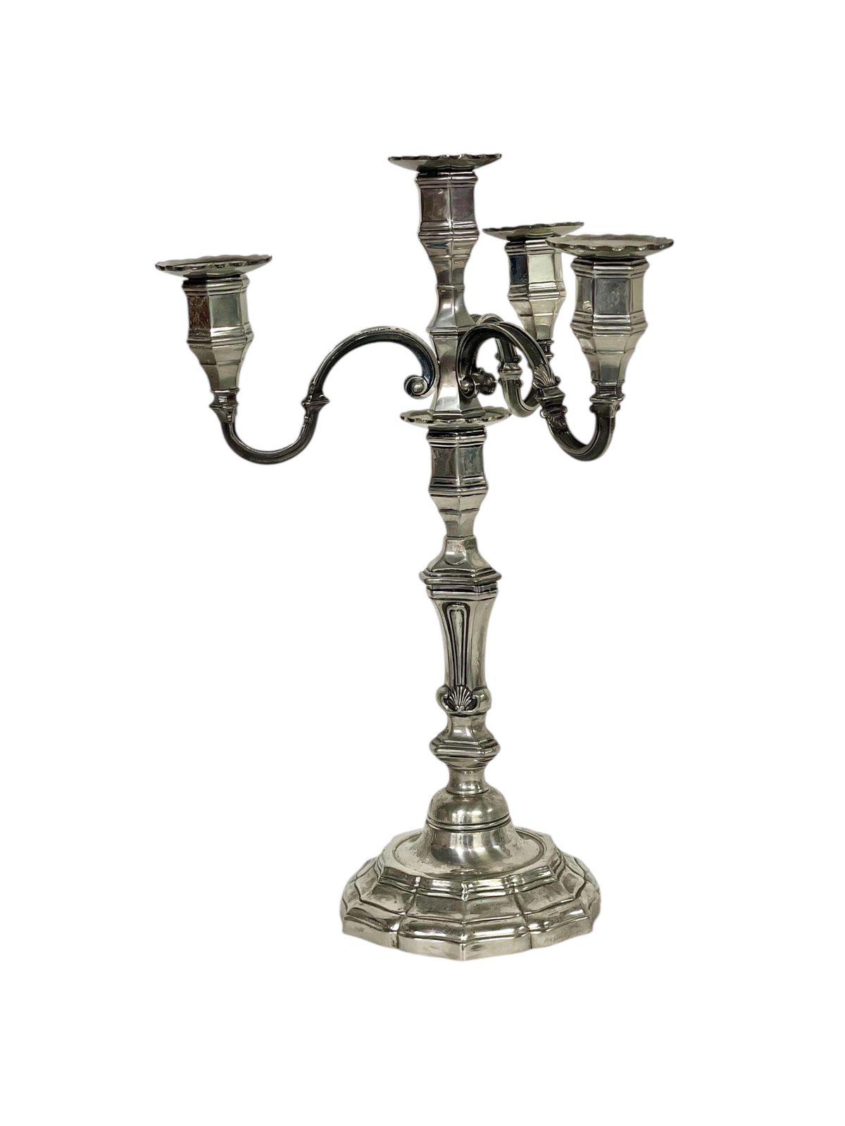 Home Decor 19th Century Pair Of Large Silvered Bronze Candelabras photo