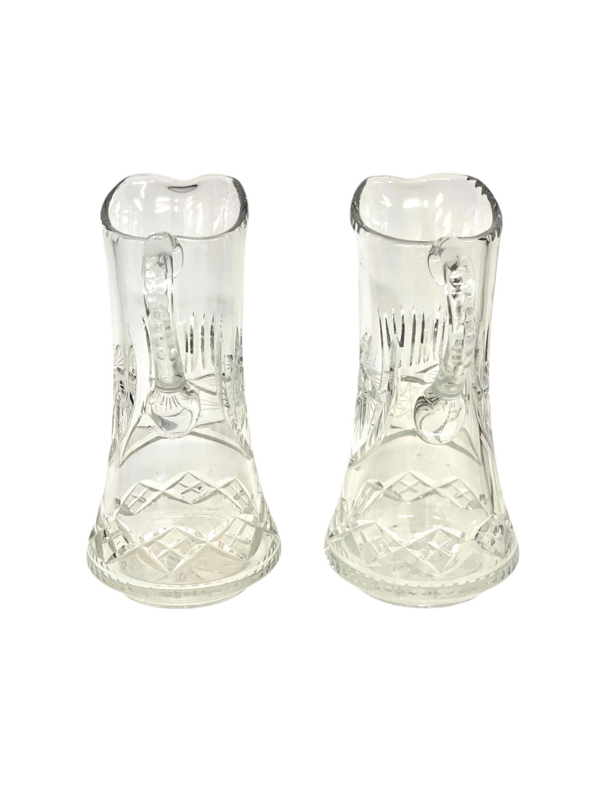 Pair Of  Crystal Carafes In The Saint Louis Style 20th Century photo vintage