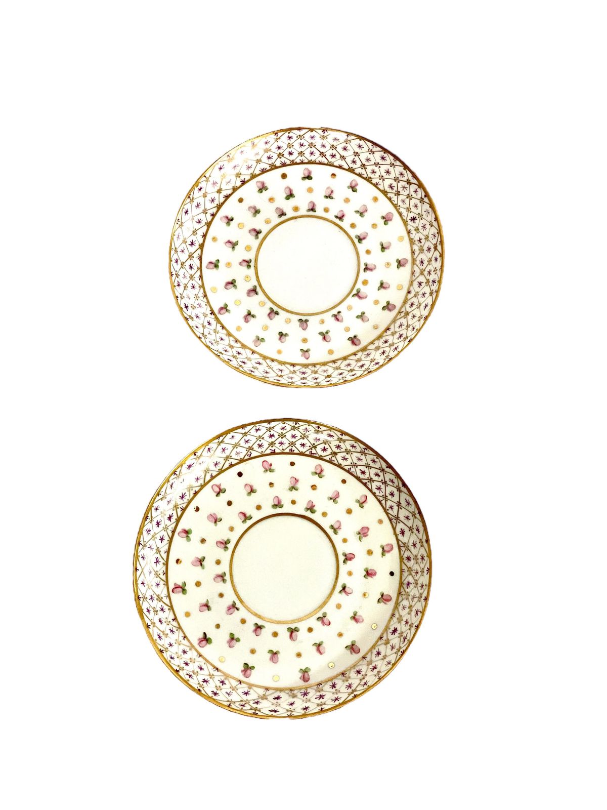 Antique Pair Of Paris Porcelain Gilded Coffee Cups And Saucers photo Home Decor