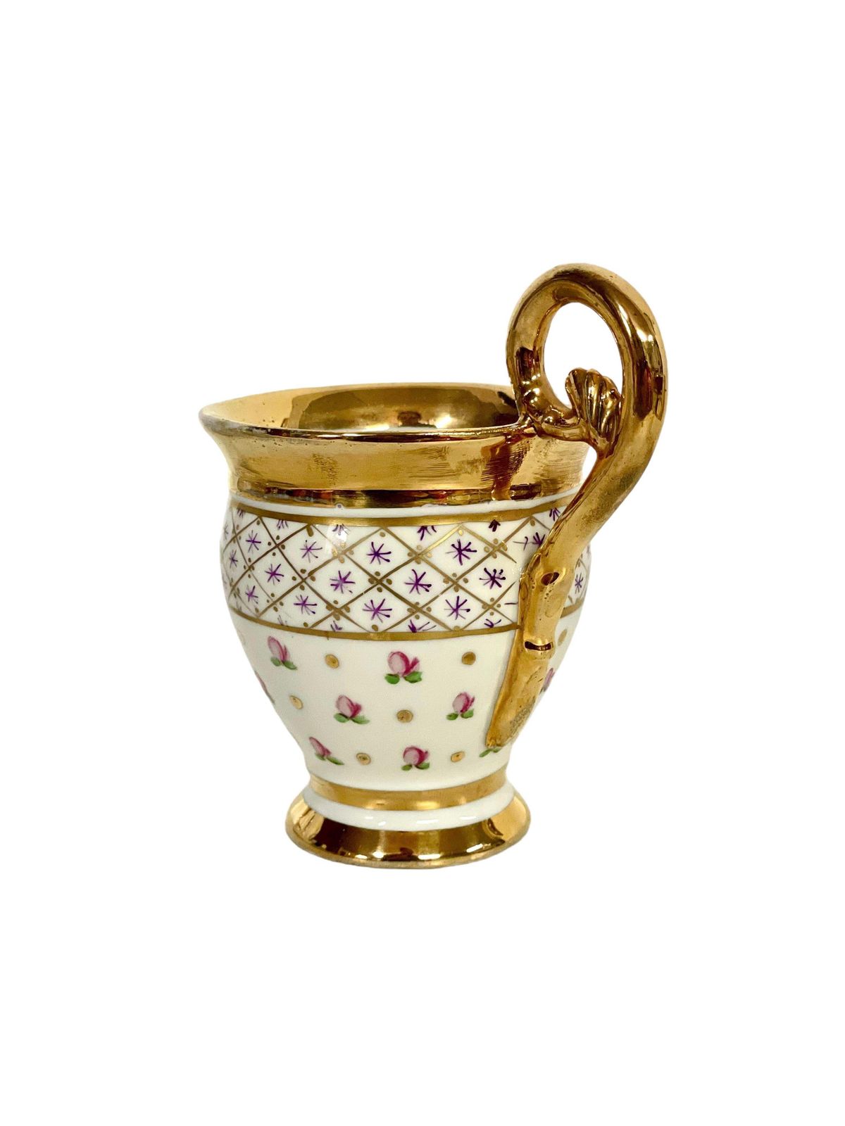 photo furniture Antique Pair Of Paris Porcelain Gilded Coffee Cups And Saucers