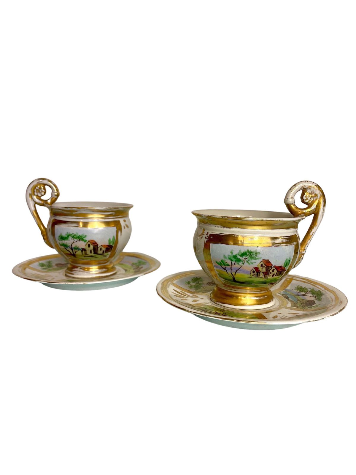 19th Century Pair Of 'Porcelain De Paris' Cups And Saucers photo furniture