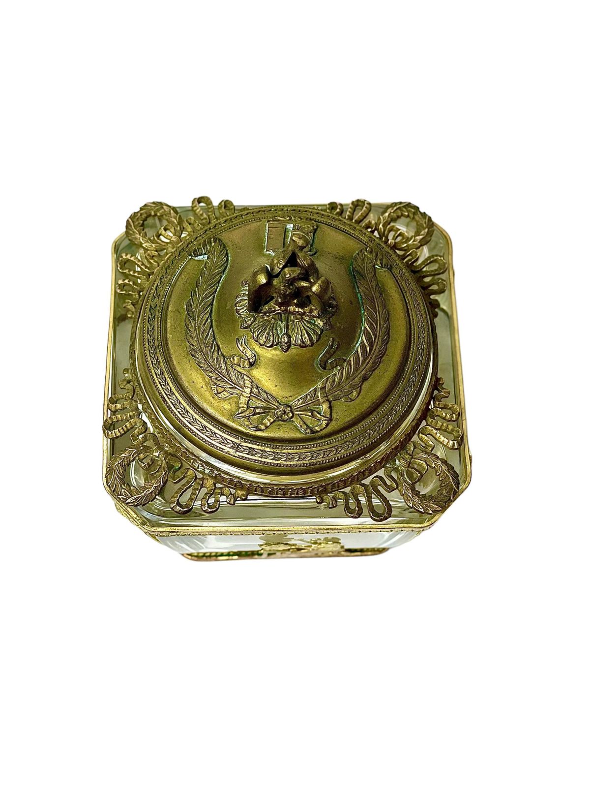 Empire Style Crystal And Brass 'Bonbonnière', Or Sweet Box photo Home Decor