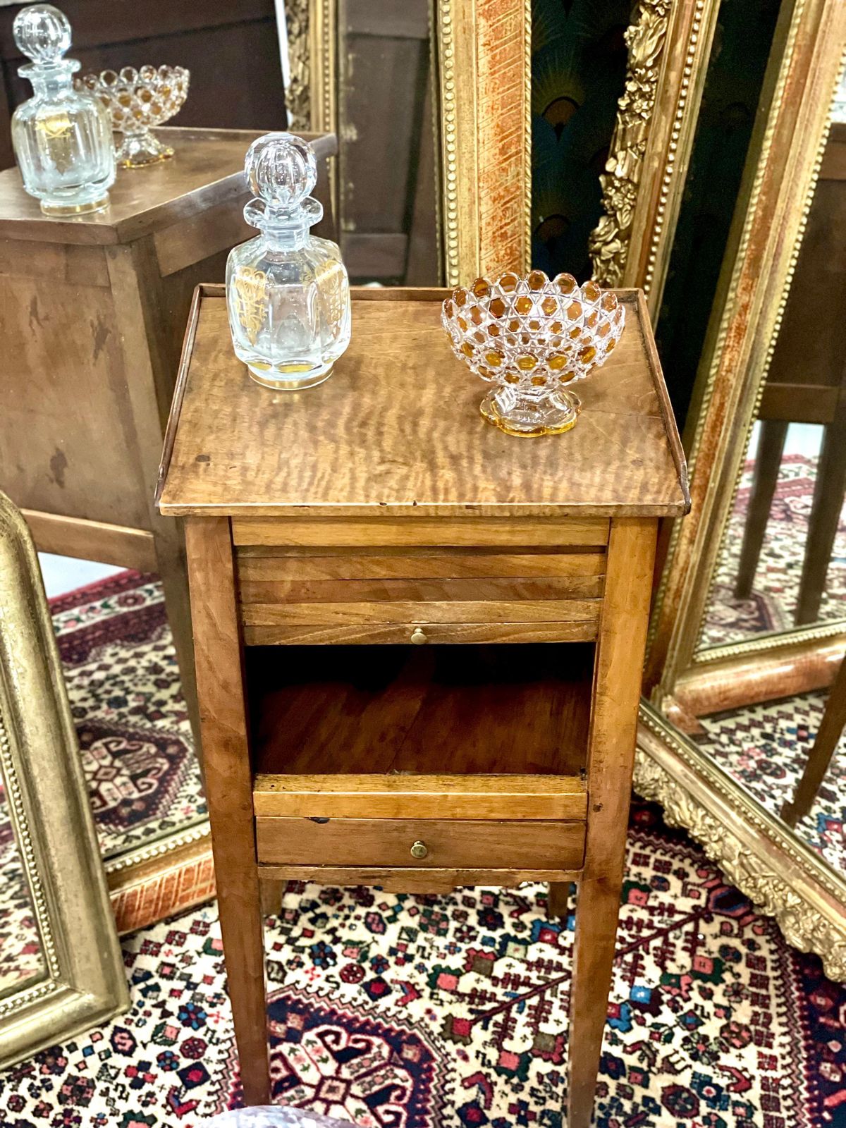 1870s Louis XVI Period Side Table With A Curtain Door photo vintage