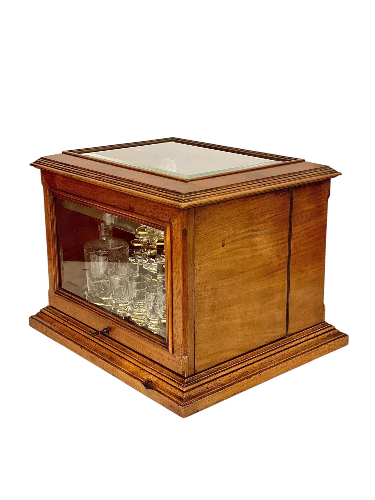 19th Century Walnut And Glazed Liquor Cabinet Or Tantalus photo for sale