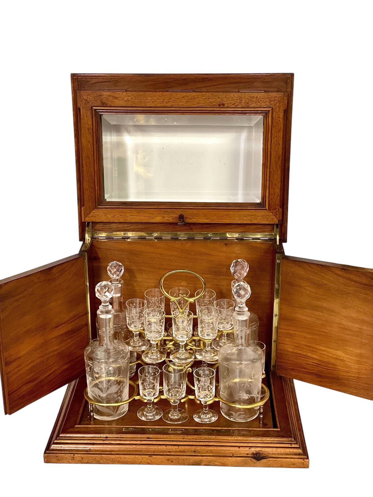 19th Century Walnut And Glazed Liquor Cabinet Or Tantalus photo buy