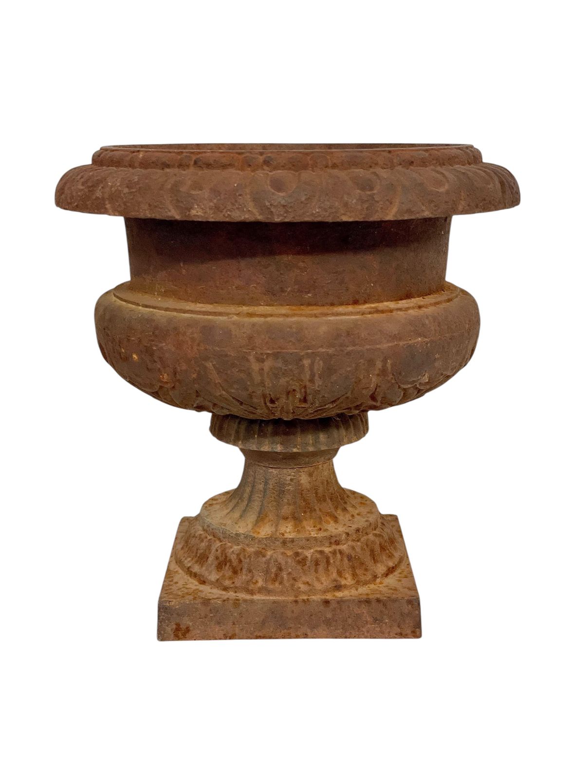 photo furniture 19th Century Pair Of Petite Louis XVI Cast Iron Garden Urns