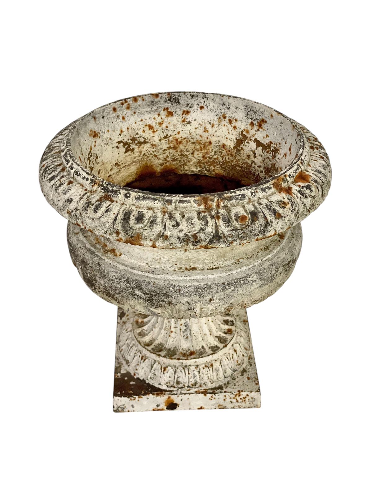 1392.0 19th Century Pair Of Petite Louis XVI Cast Iron Garden Urns photo