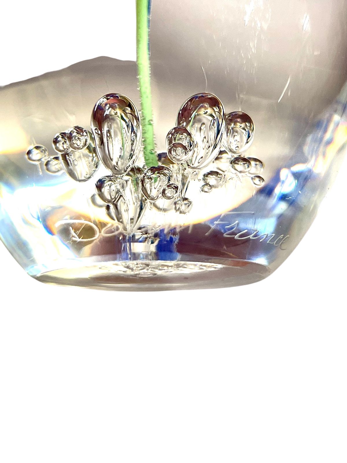 photo furniture By Daum Sulphide Paperweight With Blue Flower