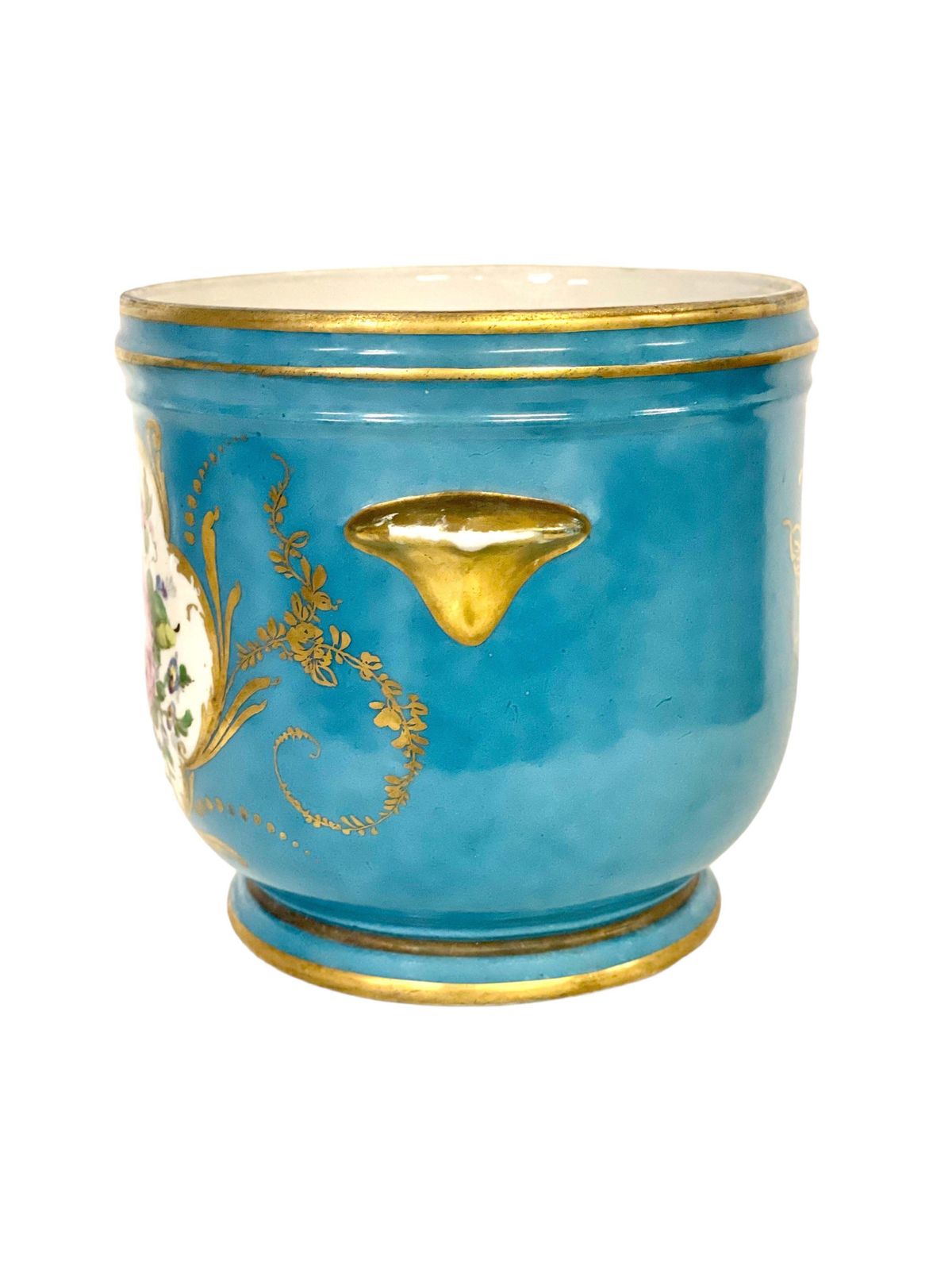 19th Century Limoges Porcelain Cache Pot In A Sèvres Style photo Home Decor