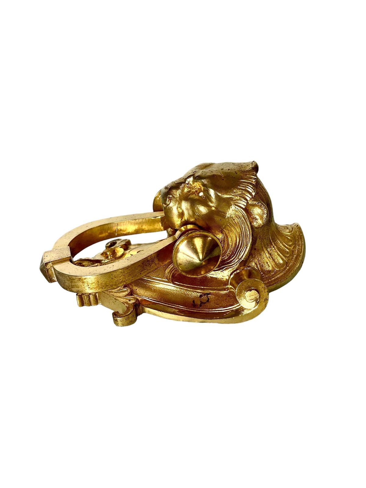 19th Century Lion's Head Door Knocker In Gilt Bronze photo 1198.0