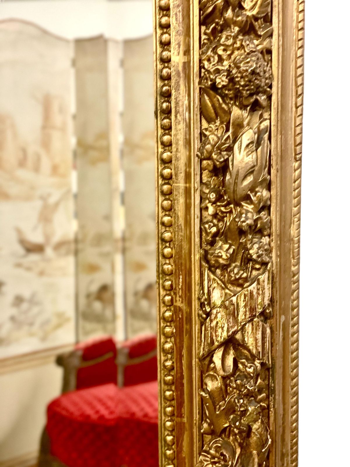 19th Century Outstanding Ornate Giltwood Mirror photo vinterior