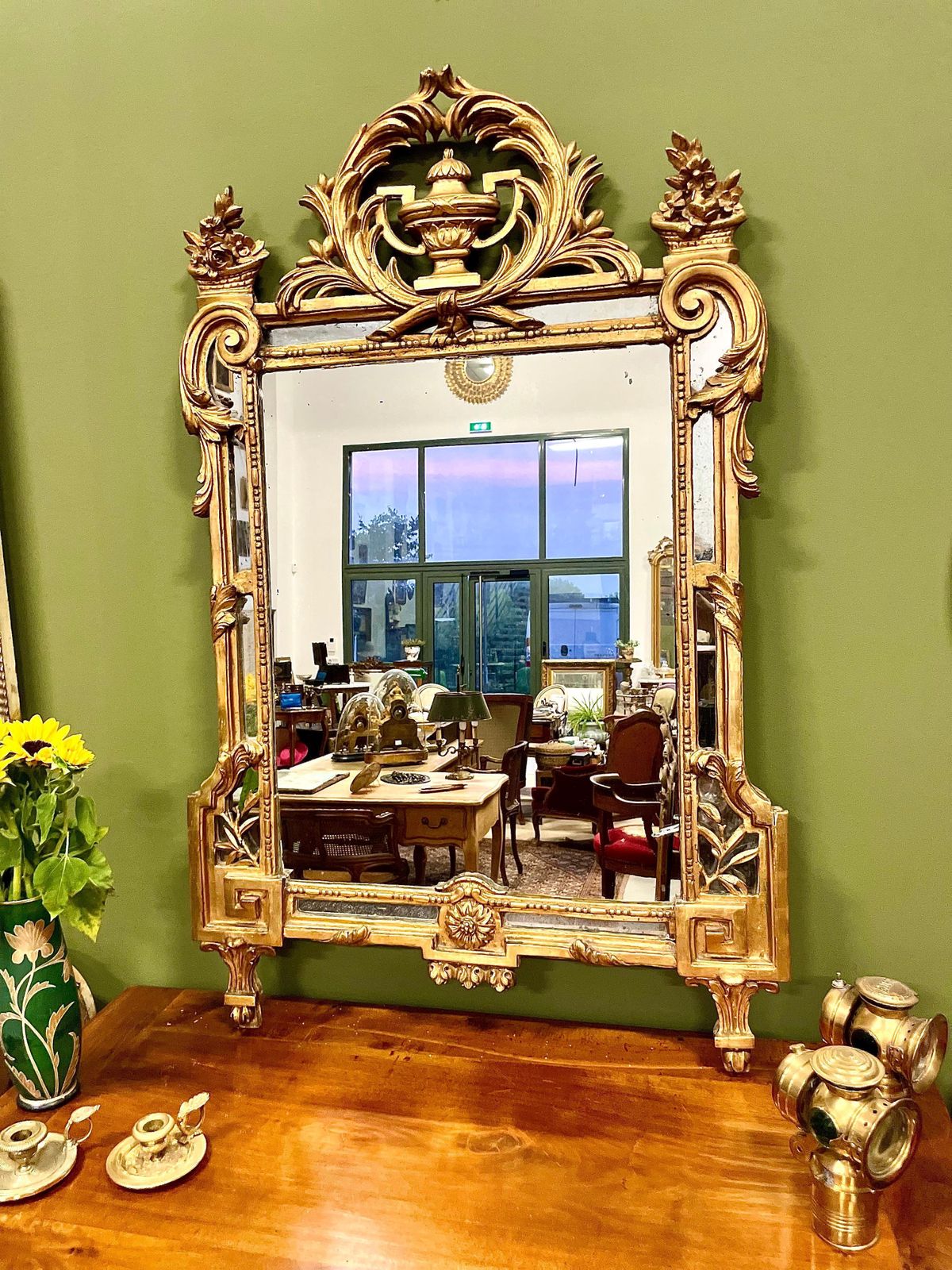 Home Decor 18th Century Louis XVI Period Giltwood Pareclose Mirror photo