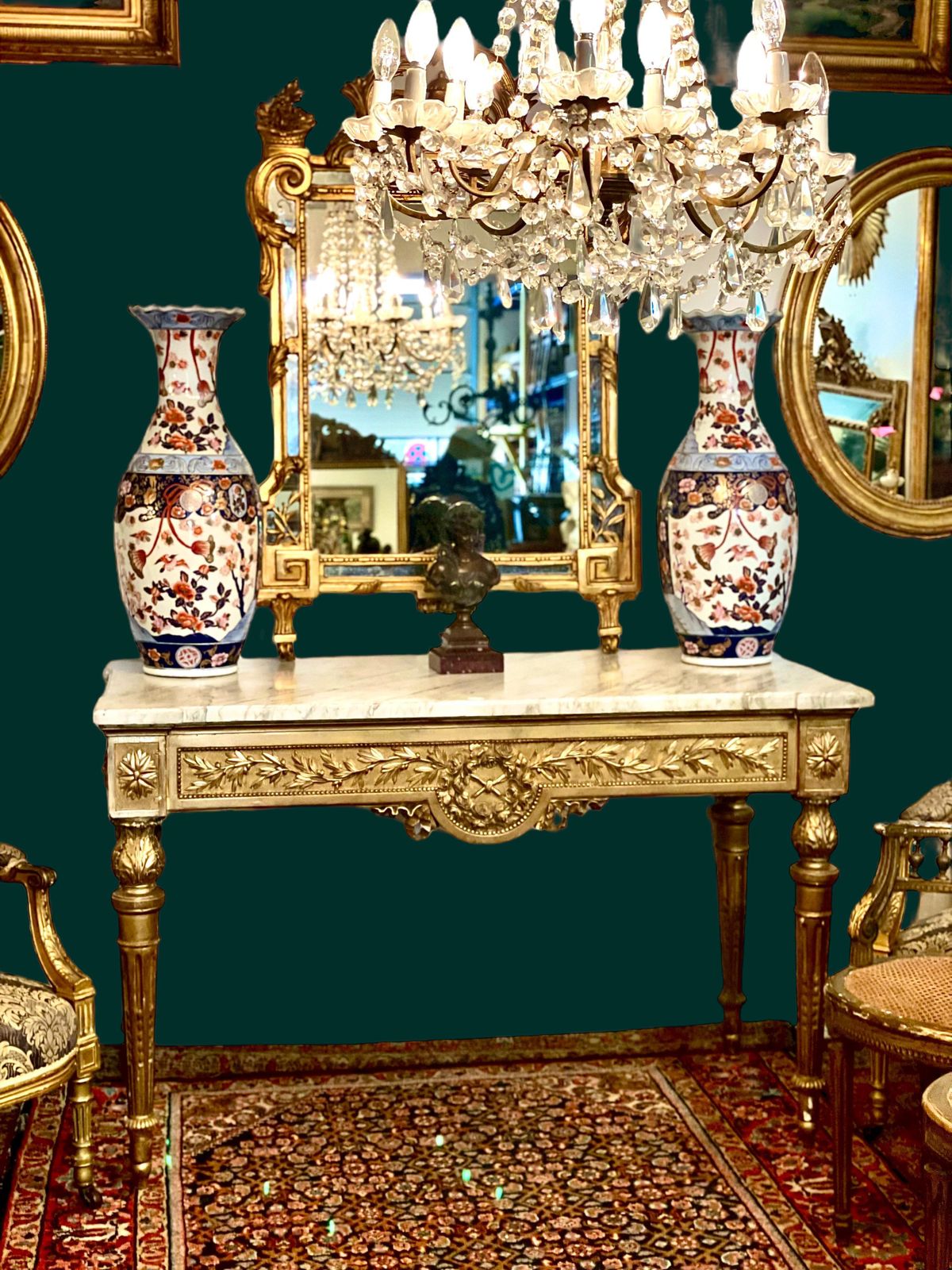 13453.0 18th Century Louis XVI Period Giltwood Pareclose Mirror photo