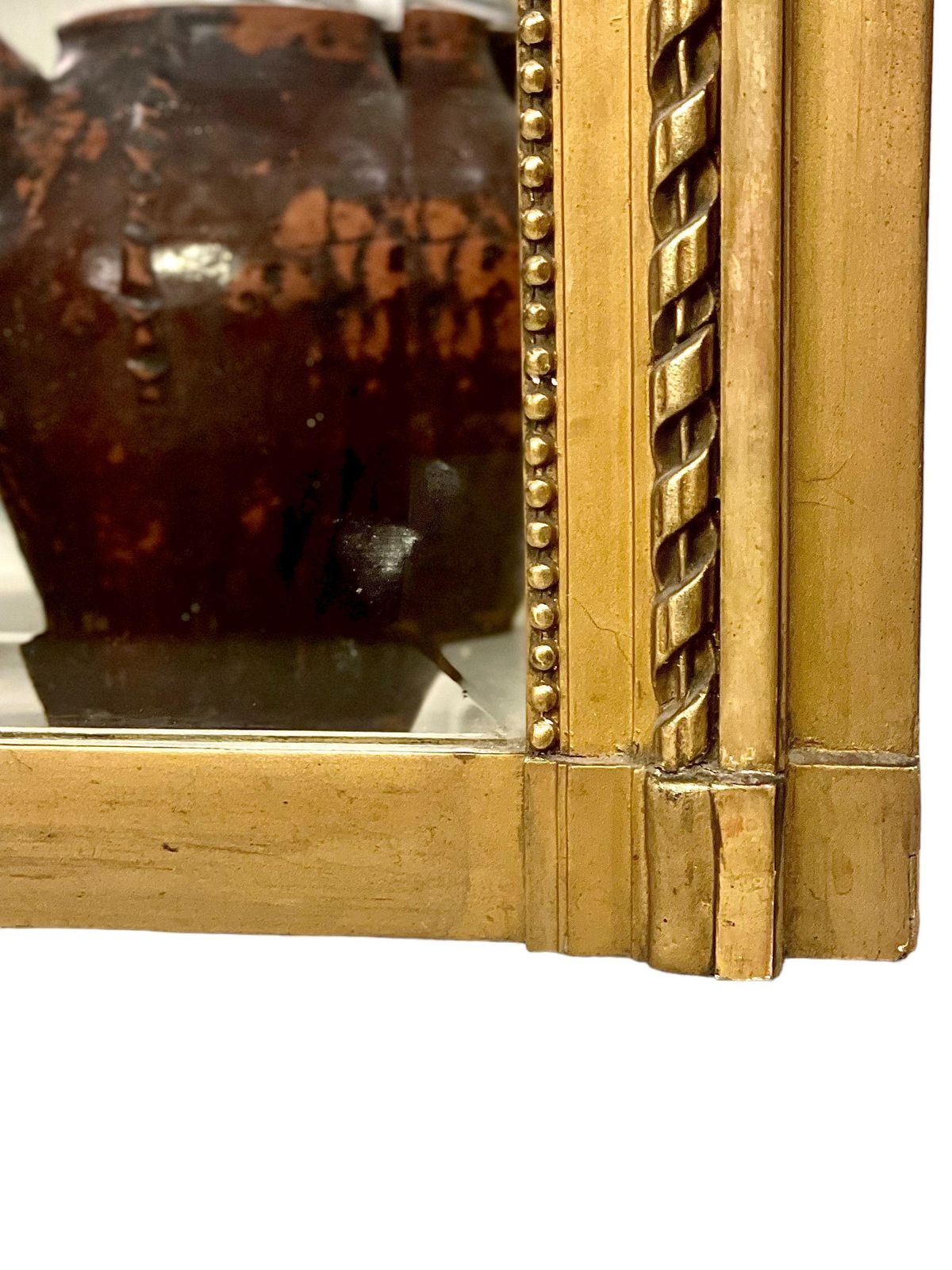 Antique Louis XVI Style Giltwood Trumeau Mirror photo vinterior