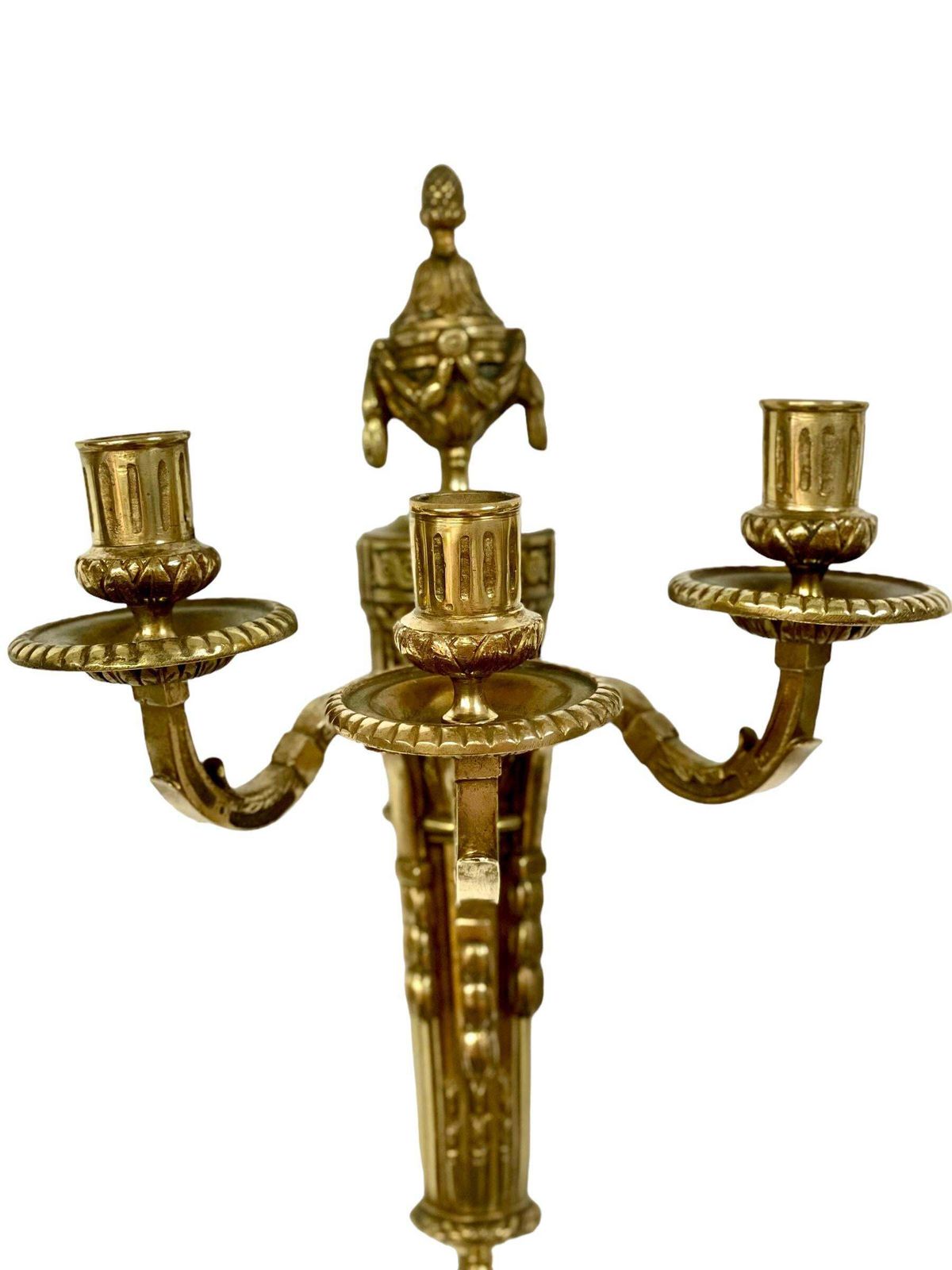 19th Century Pair Of French Neoclassical Gilt Bronze Wall Sconces photo for sale