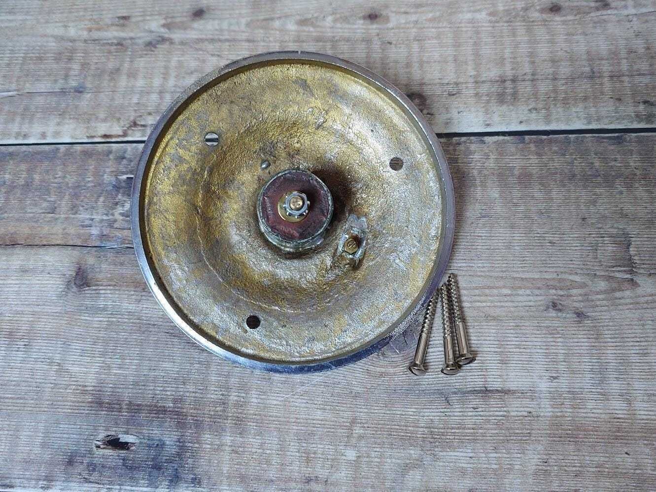 photo for sale Large Nickel Plated Brass Door Bell Press, Nickel Doorbell Press Button