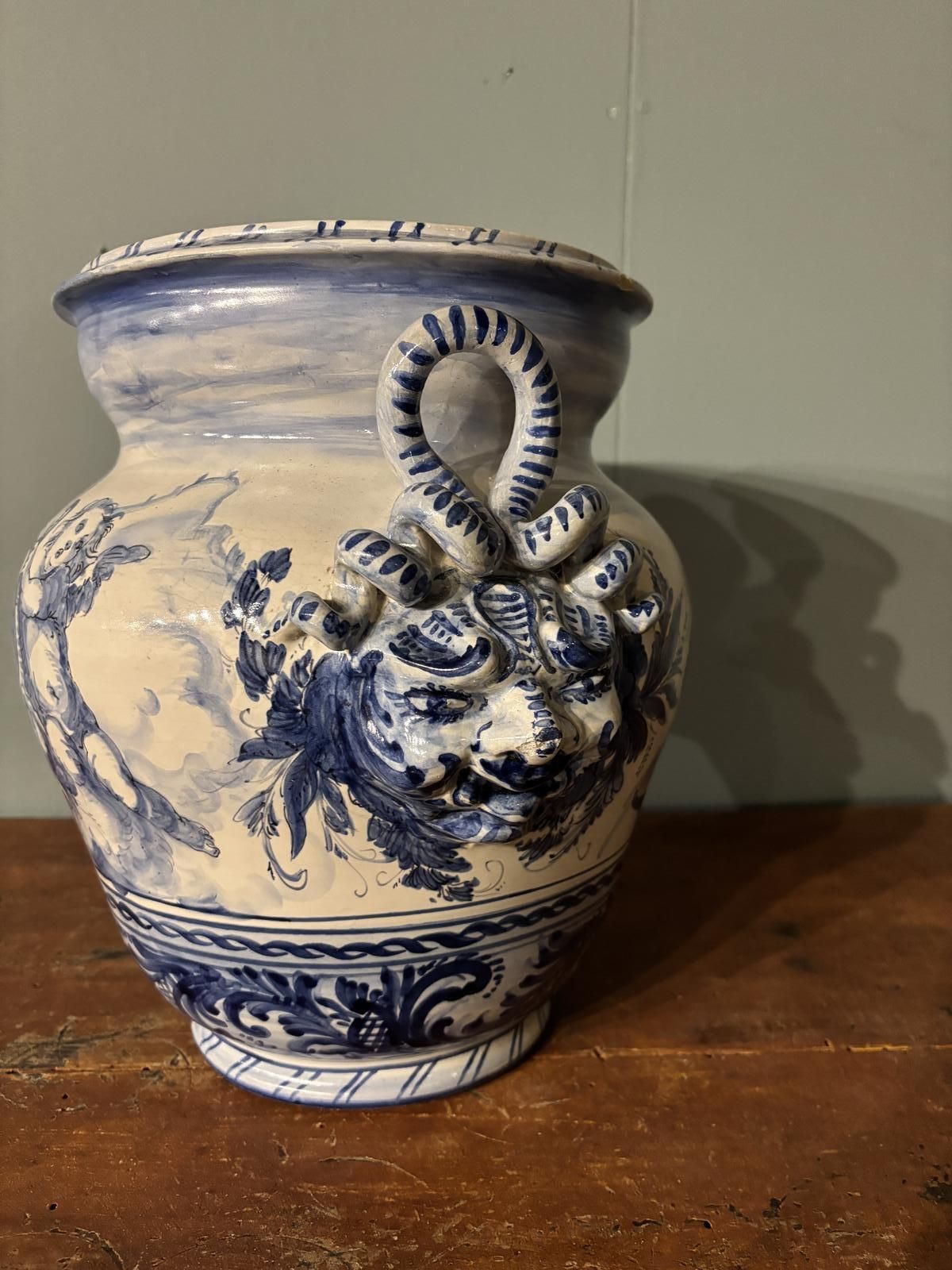 Early 20th Century Blue And White Italian Urn photo furniture