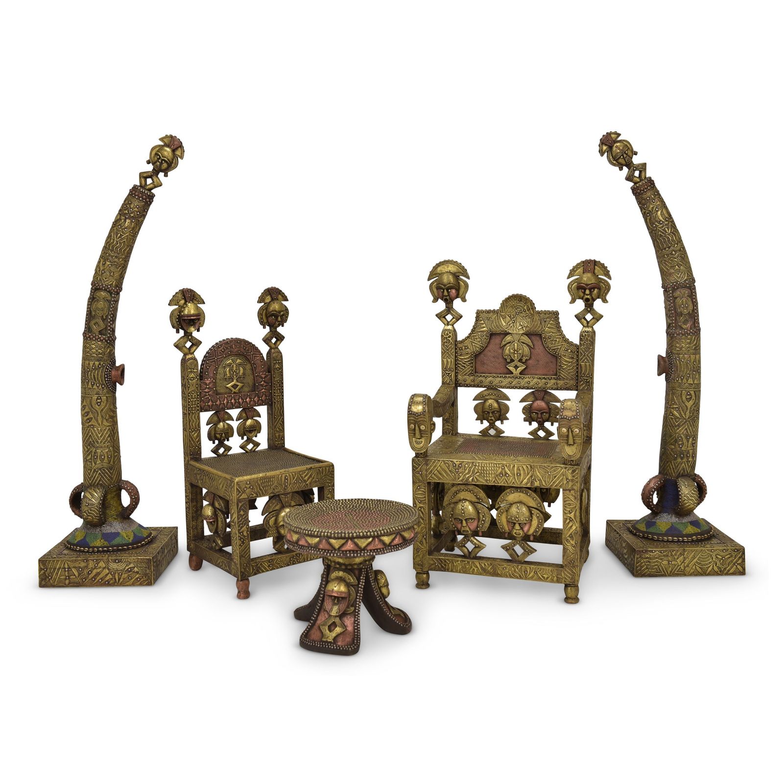 Original Chief's Seating Group Africa Cameroon Gabon Throne Group Royal 1966