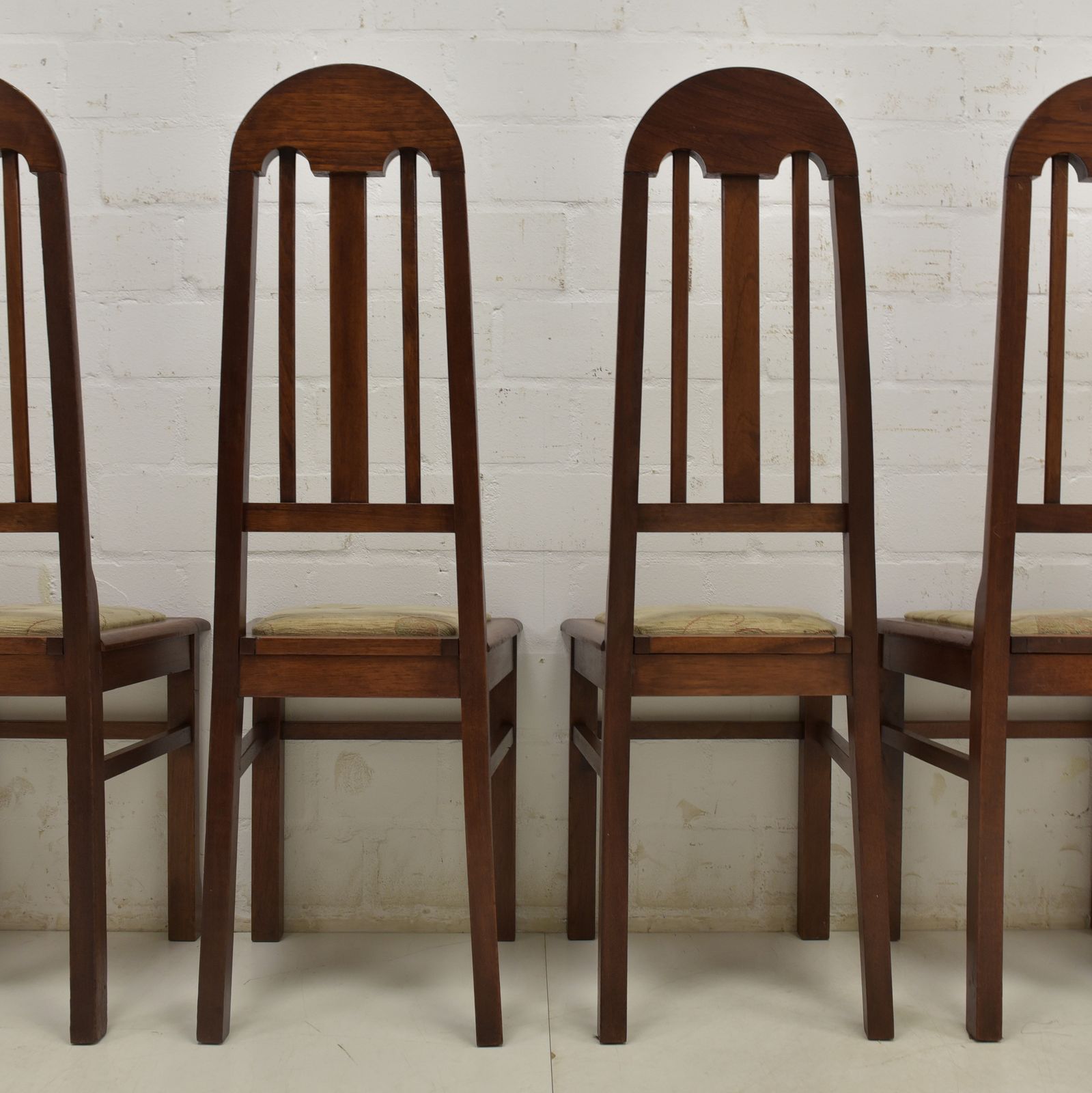 Antique! Set Of 6 Restored Solid Mahogany Art Deco Chairs, Circa 1930 photo vinterior