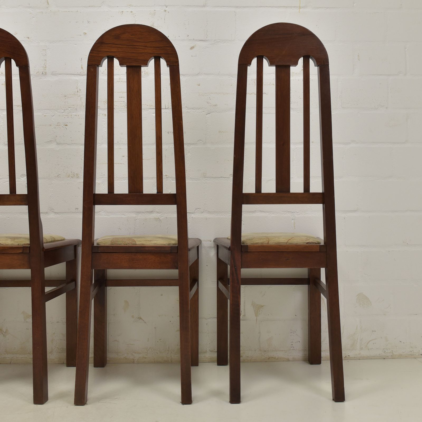 Antique! Set Of 6 Restored Solid Mahogany Art Deco Chairs, Circa 1930 photo buy