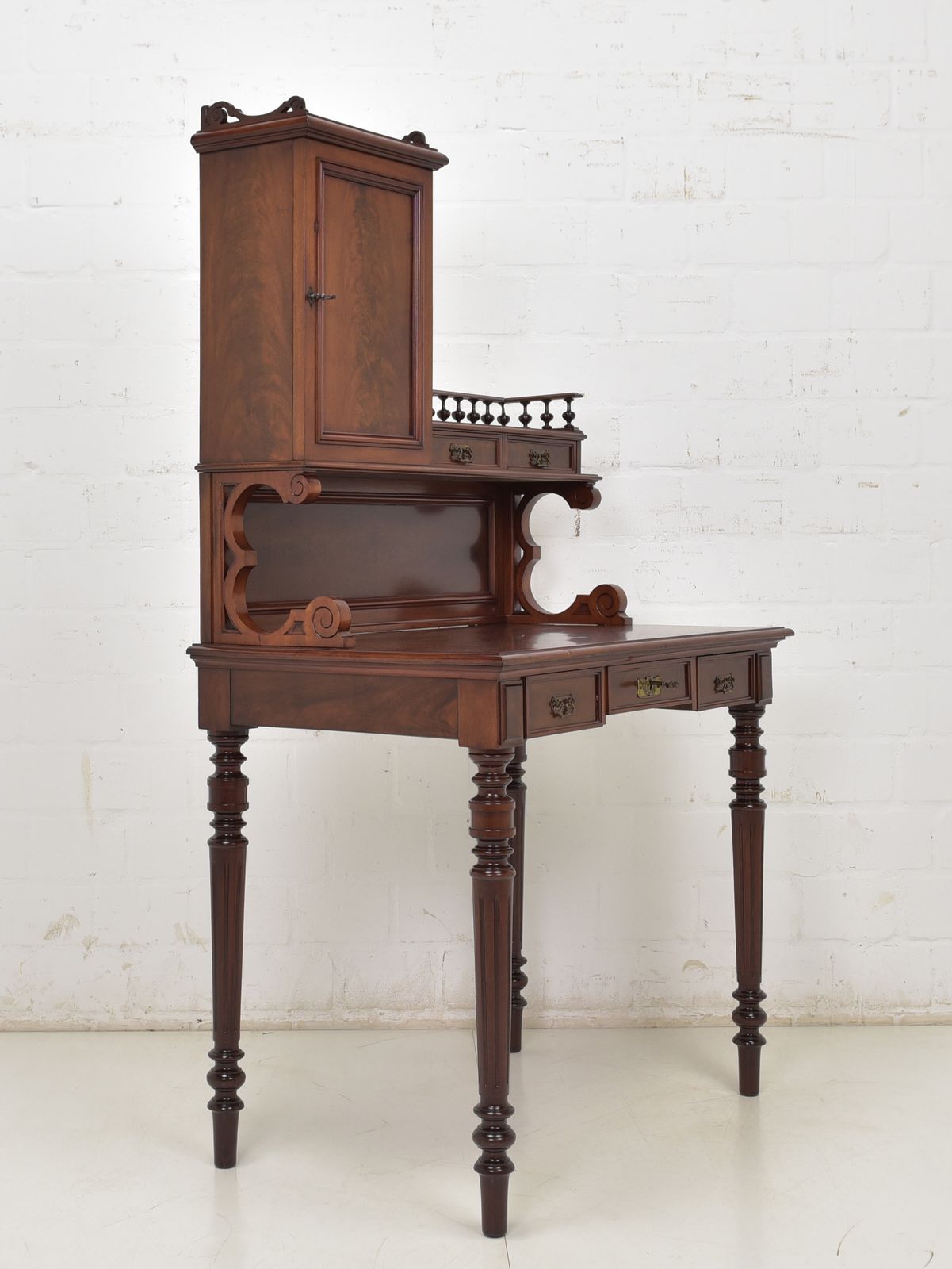 Furniture Antique! Ladies' Desk Restored Wilhelminian / Art Nouveau Mahogany Secretary photo