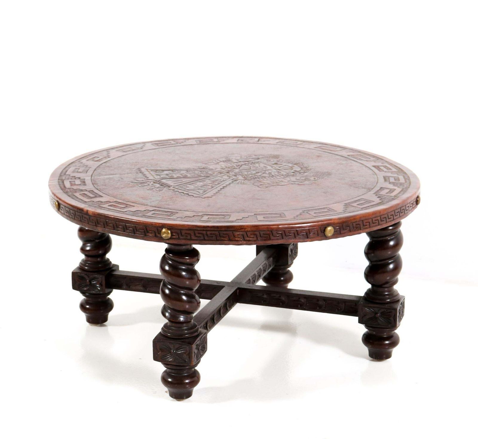 Walnut And Leather Mid Century Modern Coffee Table By Angel Pazmino, 1960s photo Furniture