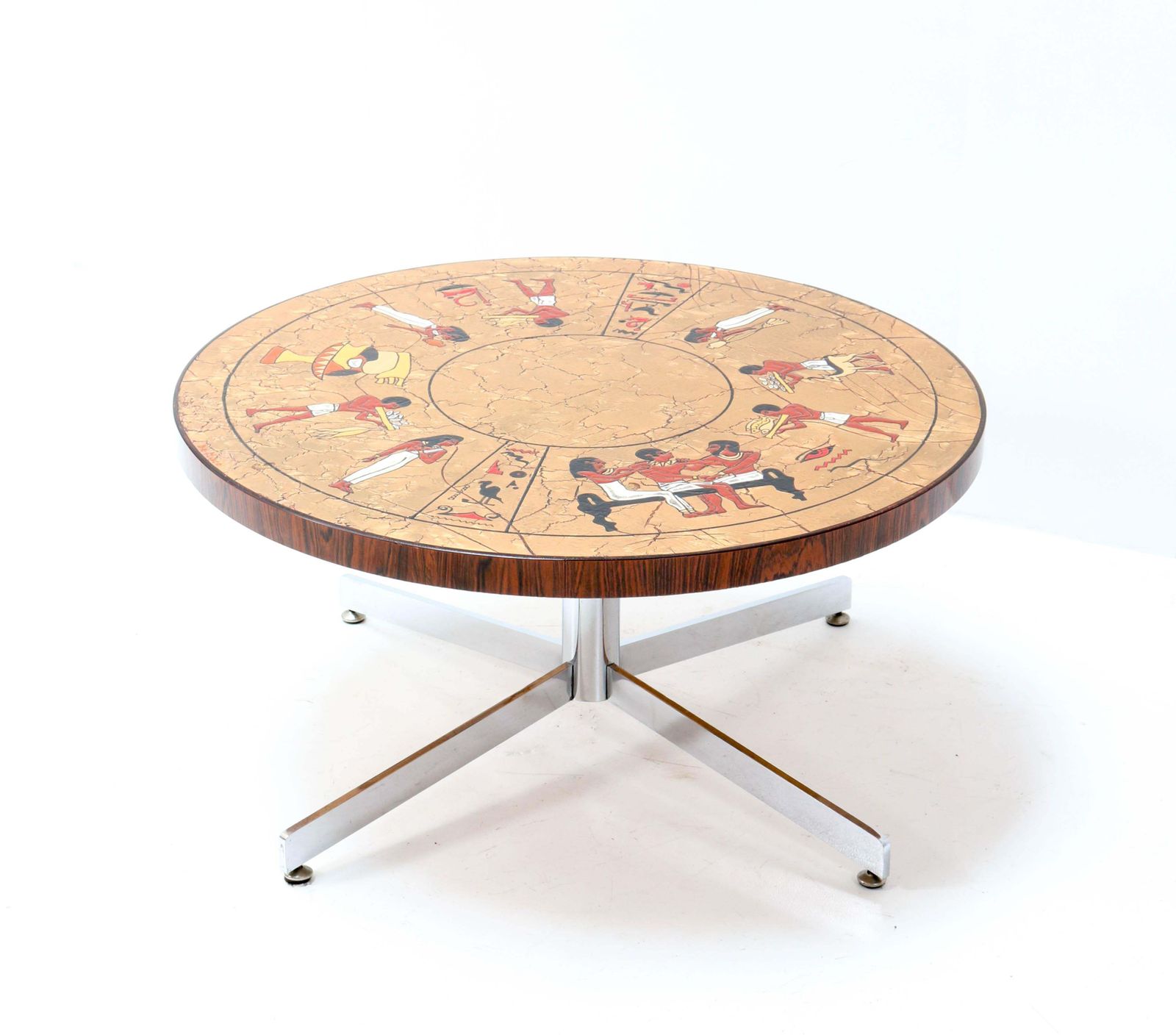 Belgium Mid Century Modern Coffee Table With Tiles By Denisco, 1970s photo for sale