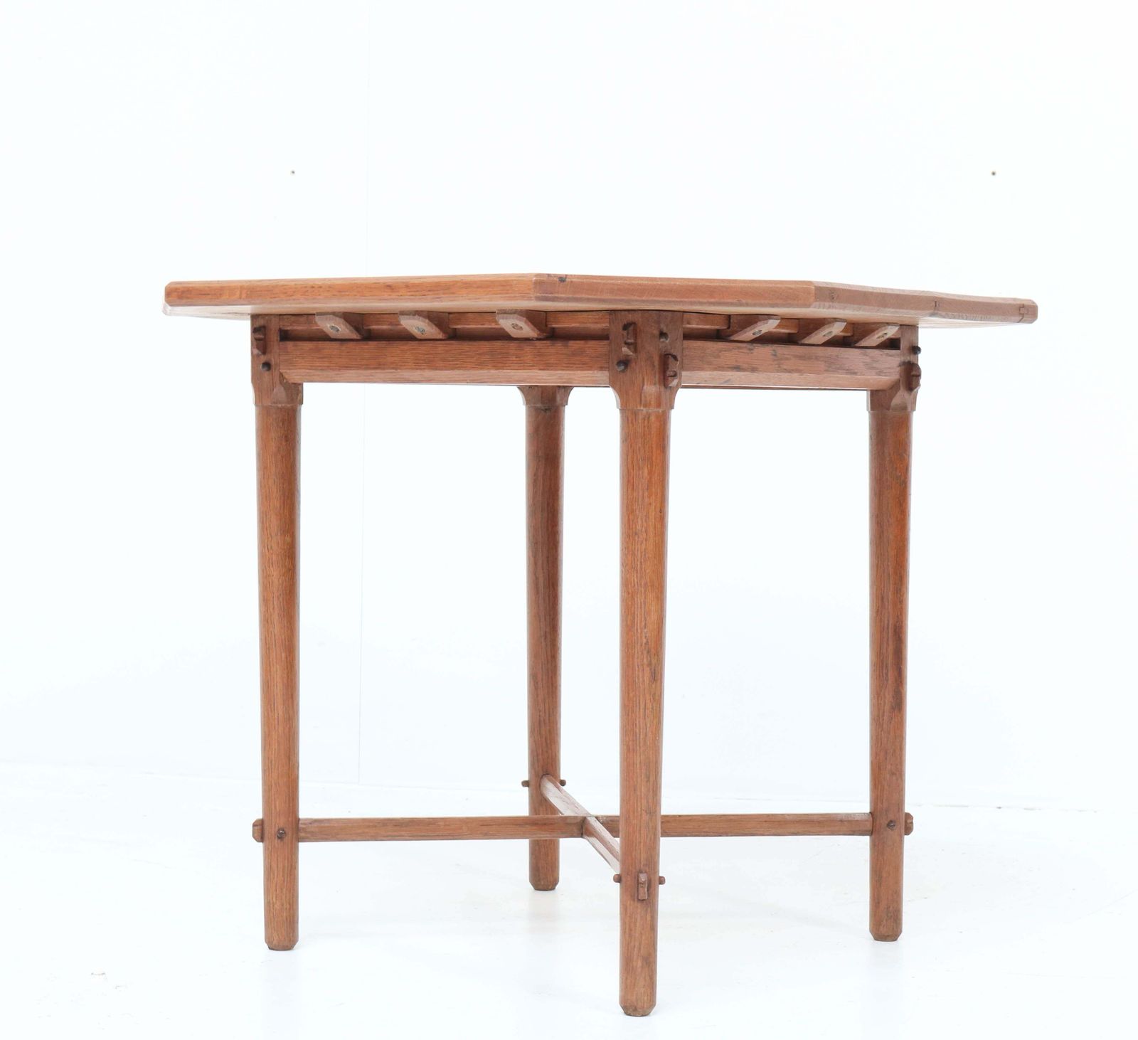 Oak Arts & Crafts Coffee Table By A.J. Kropholler, 1900s photo vinterior